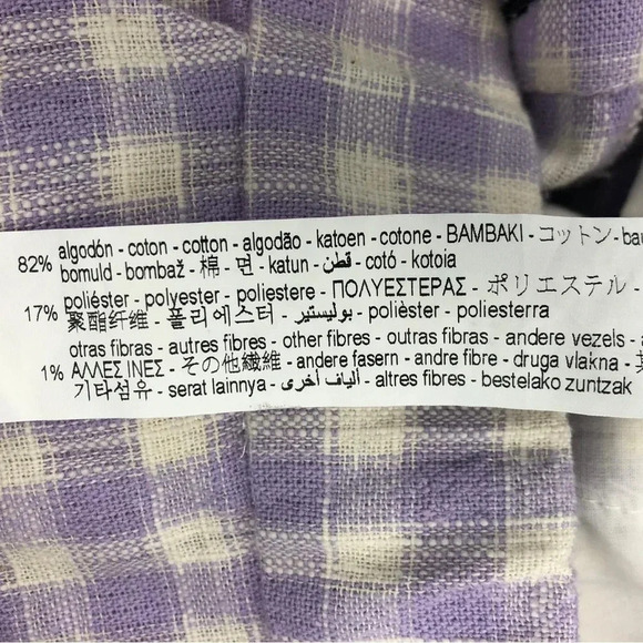 Zara Wide-Legged Gingham Pants NWT | Lilac and White  | Size XS - Picture 5 of 5